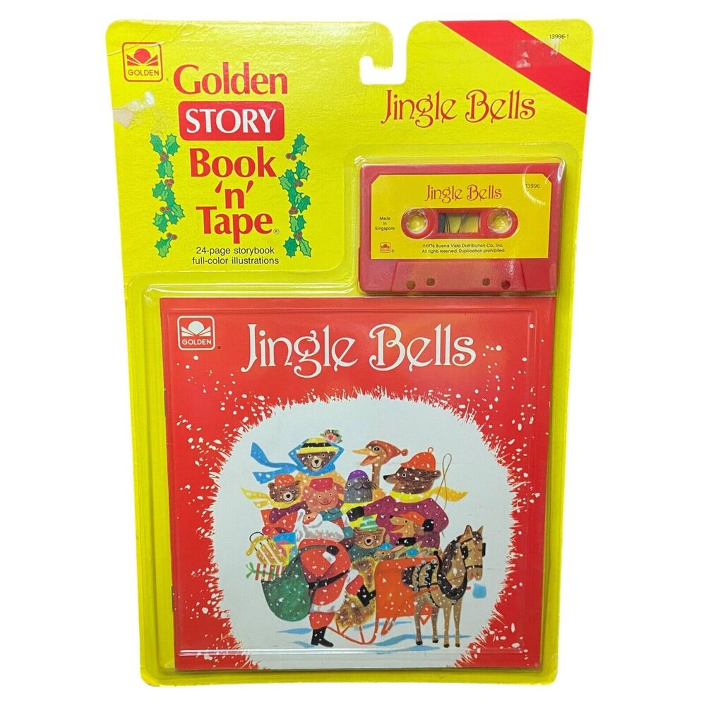 SEALED Vintage Jingle Bells Golden Story Book 'n' Tape Cassette 1976 NEW #13996
